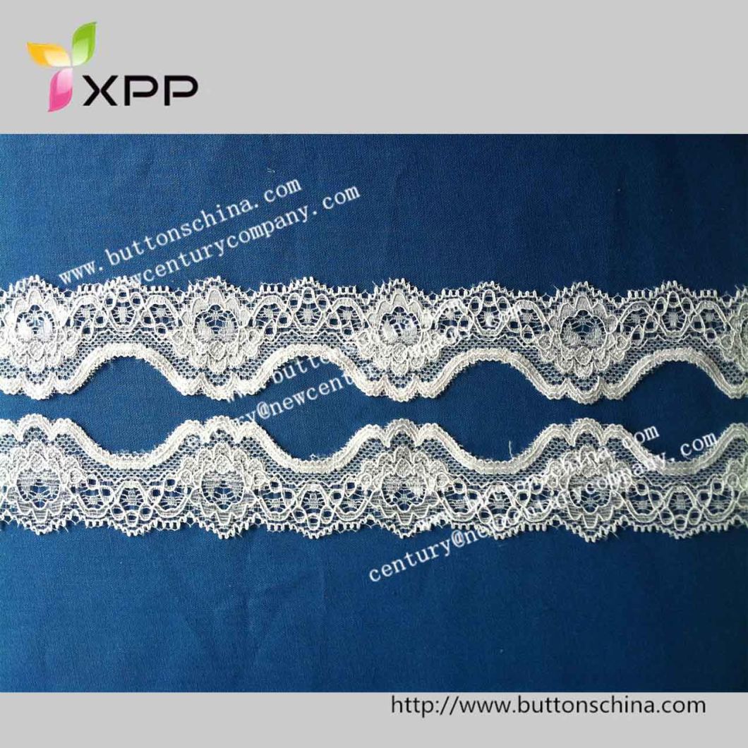 Textile Spandex and Nylon Border Lace Trim