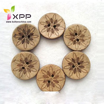 Laser Natural Coconut Button