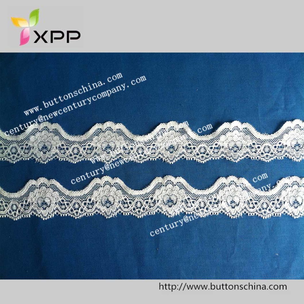 Textile Spandex and Nylon Border Lace Trim