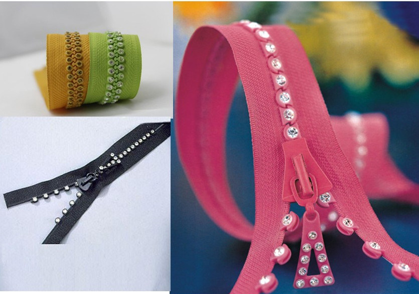 Top Quality Rhinestones Zipper C/E or O/E