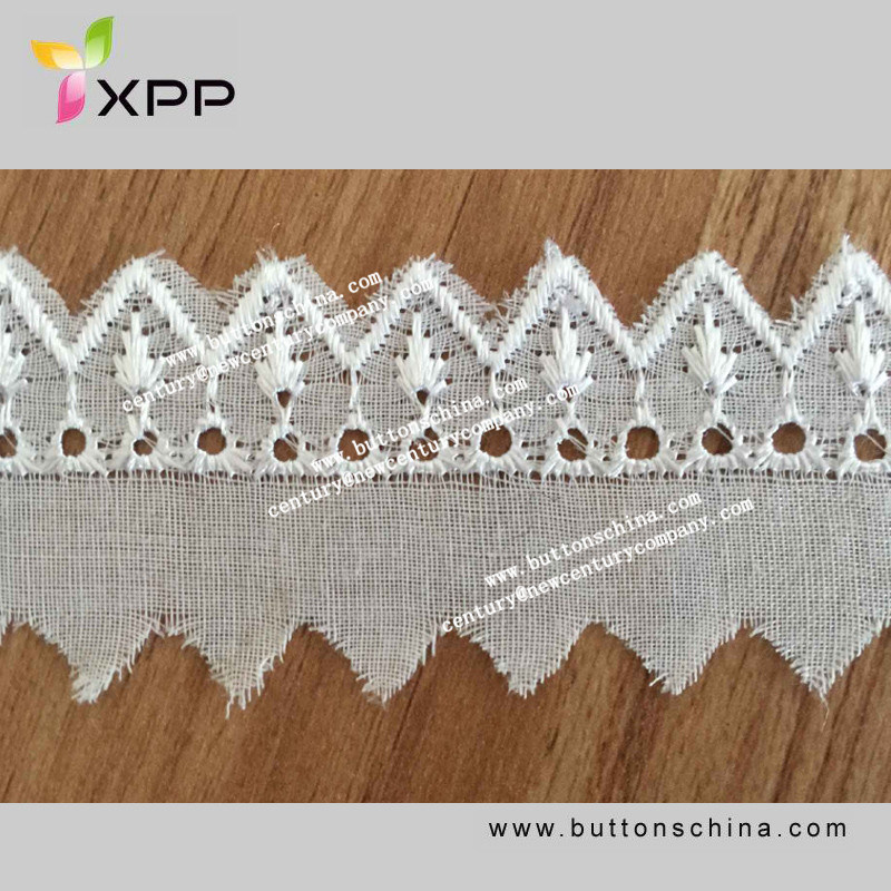 100% Cotton Embroidered Fabric Lace Fo Rfashion Dress (BP-035)