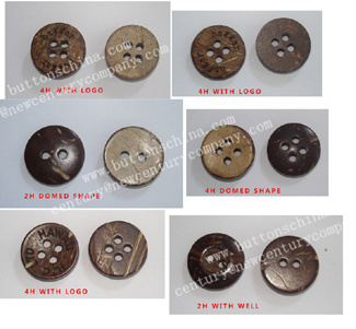 Big Hole Natural Coconut Shell Button