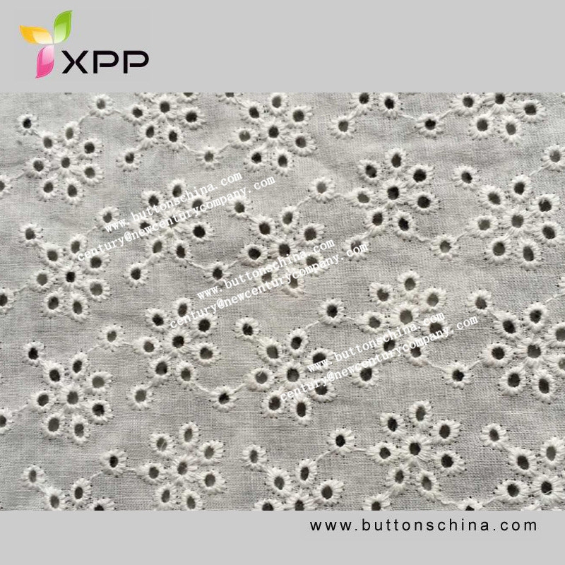 Eco-Friendly Offwhite Cotton Theard Emrboridry Lace for Lady's Dress