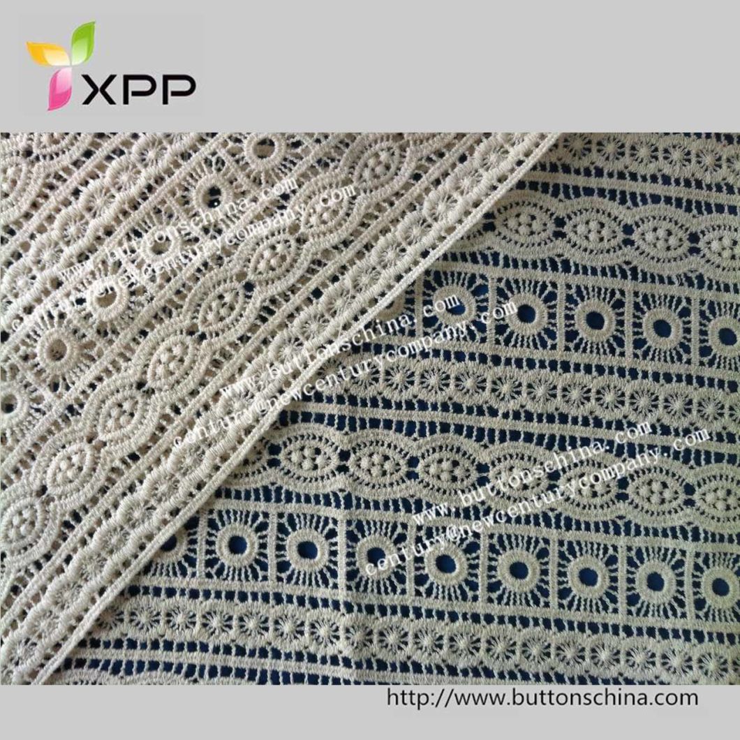 Fashion Beautful Water Embroidry Webbing Fabric Lace for Cloth