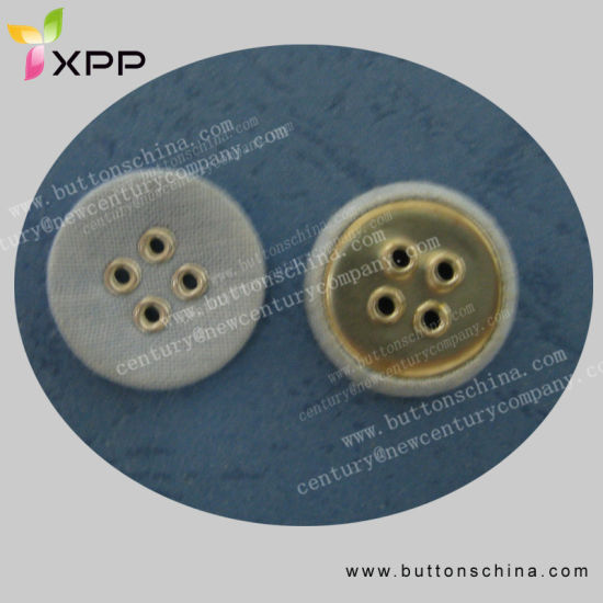 Metal Cover Fabric Button with 4 Metal Eyelet Pig Nose Button