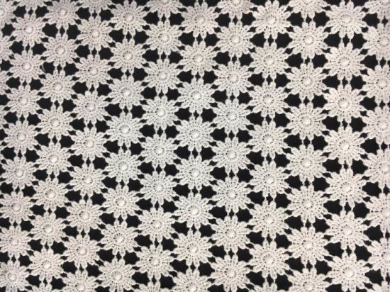 White Color Lace fabric for Garments