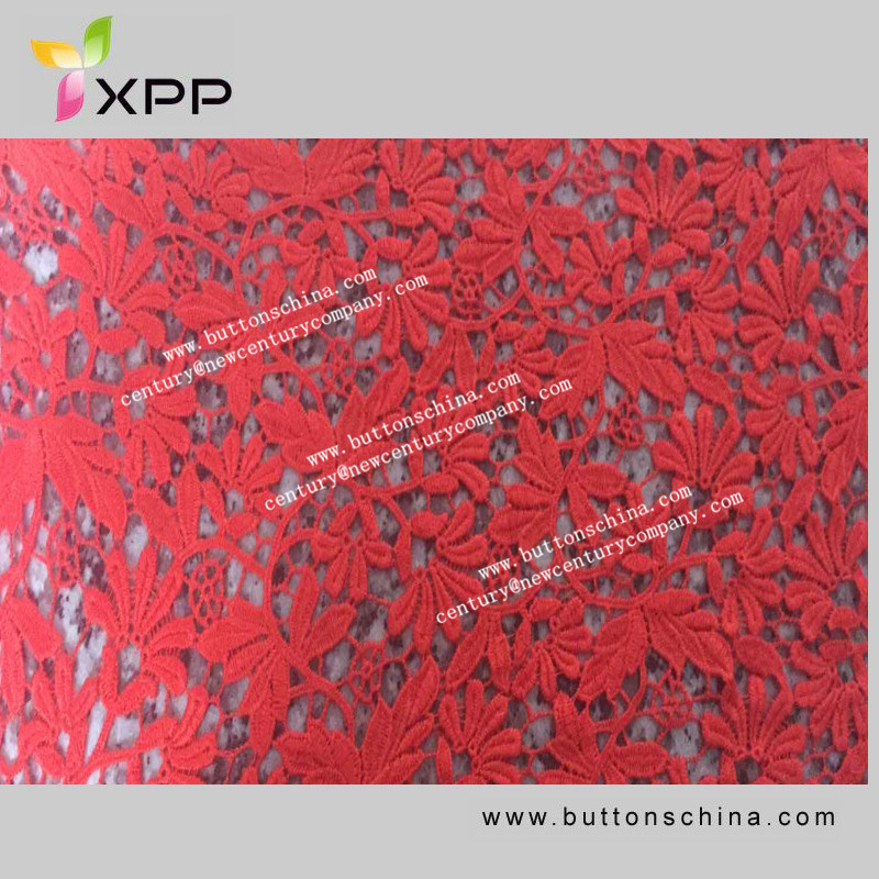 003 Water Lily Allover Cotton Fabric Red Color