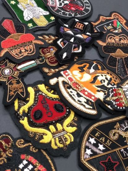 Bullion & Silk Patches Embroidered Patch Garment Woven Patch
