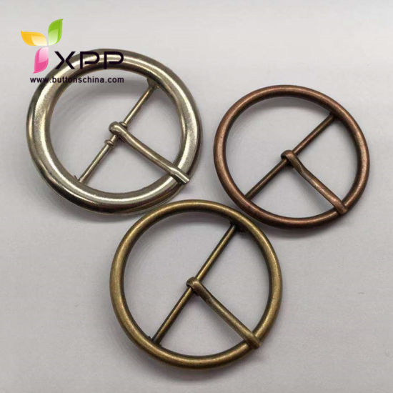 Metal Round Buckle with Brass Pin for Decoration Garments and Bag